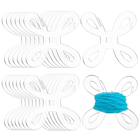 Acrylic Thread Winding Boards Thread Organizer Card for Stitchrms Clear 8x8x0.3cm 5pcs/set for DIY