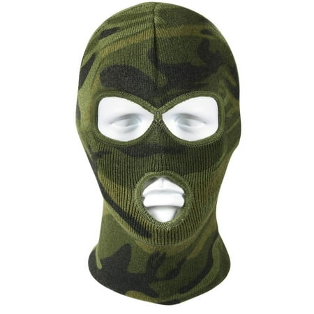 Acrylic Three-Hole Face Mask - Woodland Camo