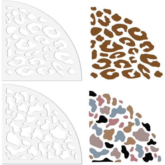 Acrylic Tie Dye Stencils Reusable Art Painting Template Fan Shaped Cattle 20x20cm