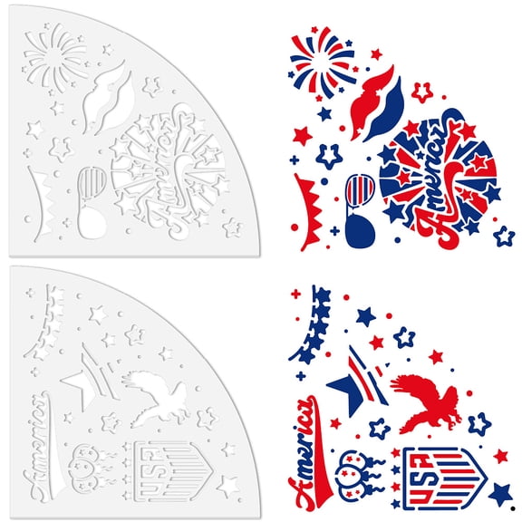 Acrylic Tie Dye Stencils Reusable Art Painting Template Fan Shaped Eagle 20x20cm for DIY