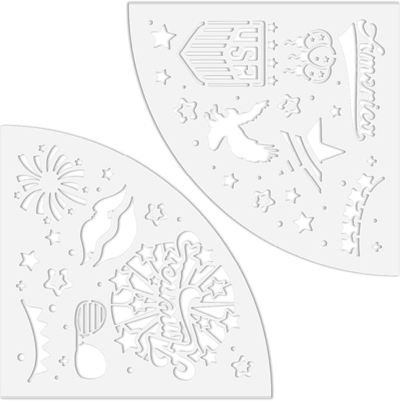 Acrylic Tie Dye Stencils Reusable Art Painting Template Fan Shaped Eagle 20x20cm