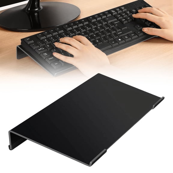 Acrylic Tilted Computer Keyboard Stand for Ergonomic Typing, Keyboard Tray Holder with Silicone Non-Slip Case