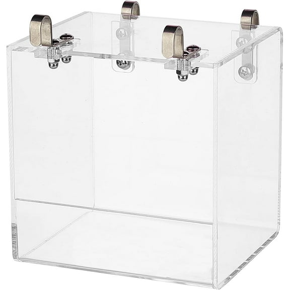 Acrylic Tinamou Shower Box with Stainless Hooks Iron Screws & Nuts Rectangle Clear Finished Product: 13x11x13cm
