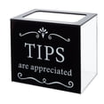 thumbnail image 1 of Acrylic Tips Jar for Money 6x4x5 Inch Black Tip Jar Box Plastic Donation Tip Boxs Voting Charity Container Suggestion Raffle Cash Storage Box for Bars Restaurants Driver Bartender DIY, 1 of 5