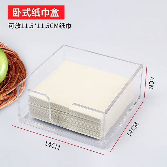 Clear Acrylic Tissue Box Holder and Dispenser for Paper Tissues, Napkin Storage Organizer for Home and Office Use
