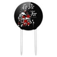 thumbnail image 1 of Acrylic To Die For Skull Roses Motorcycle Biker Cake Topper Party Decoration for Wedding Anniversary Birthday, 1 of 7