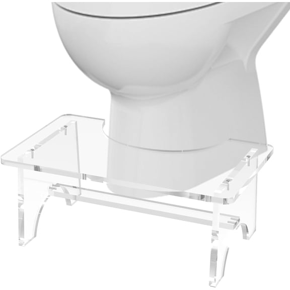 Acrylic Toilet Stool for Adults,7 Inch Acrylic Squatting Potty Stool Poop Clear Toilet Foot Pooping Step Stool for Bathroom Shower Feet Rest Sturdy Non-Slip Portable Easy Install for Women Men