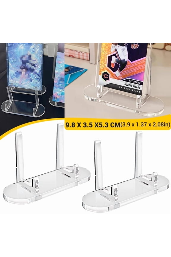 Acrylic Trading Card Display Stand 2pcs, Clear Graded Card Holder for PSA/BGS SGC Slabs, Magnetic Card Cases & Toploaders, 3.9" x 1.37" x 2.1"