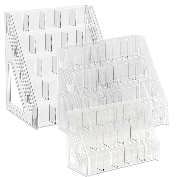 Acrylic Trading Card Display Stand, Large Capacity Desktop Holder for Craft Fairs, Vendors, Small Business Booth - 4-Tier With 20 Pockets