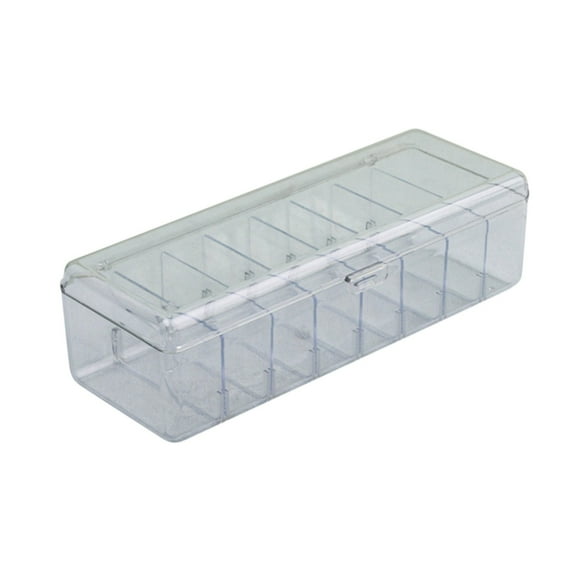 Acrylic Trading Card Storage Box with 7 Removable Dividers - Holds 700+ Cards for Collectible Sports, Gaming & Photo Cards, 10.24x3.74x2.95 Inches