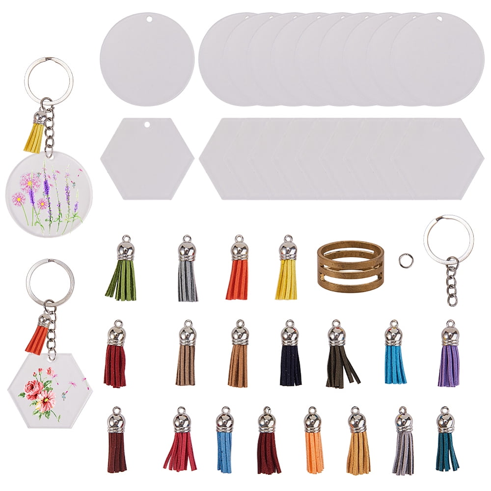 Circle Keychains Types Acrylic Transparent Circle Discs Circle Key Chains Clear Flat Round ...