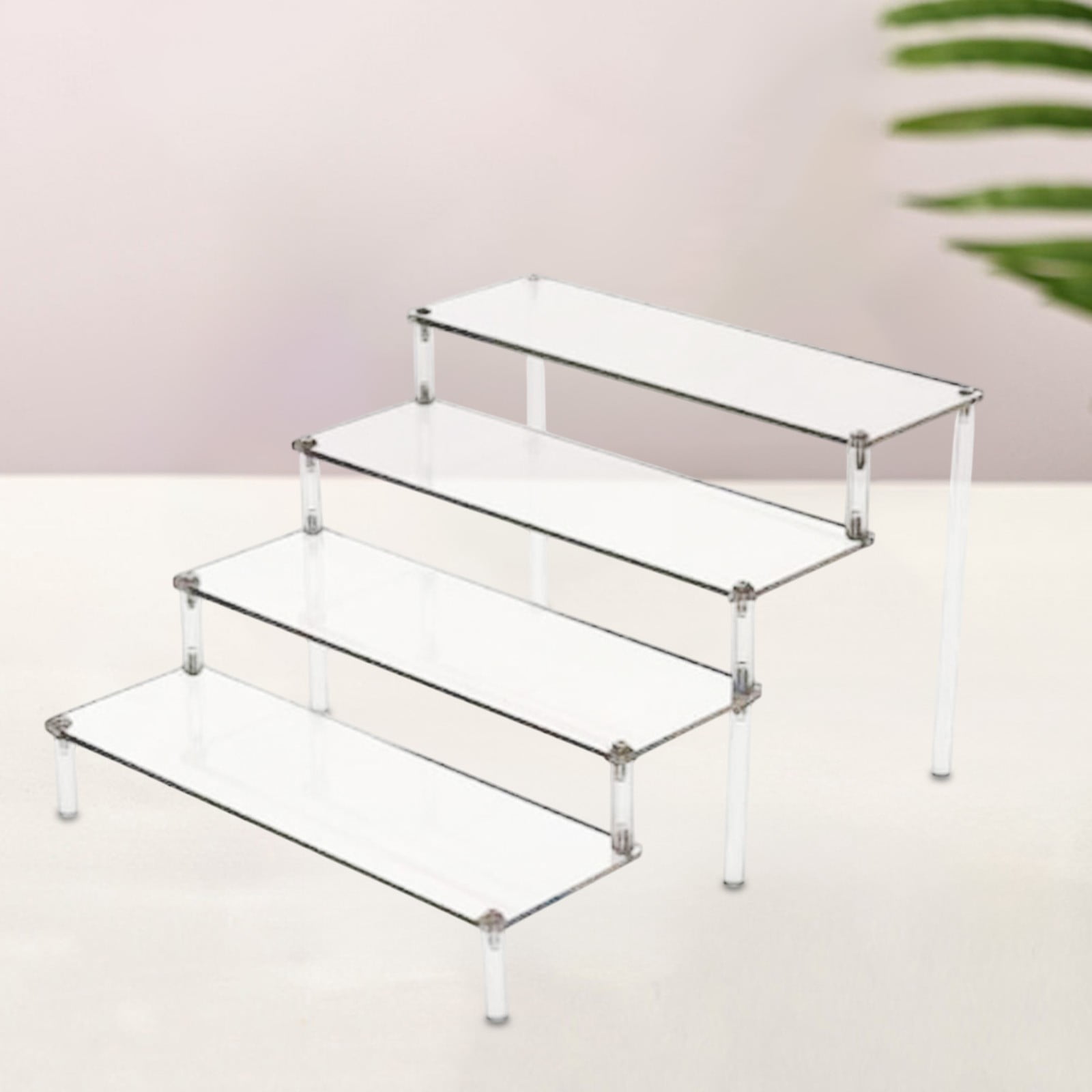 Plastic Rack Transparent Acrylic Transparent Display Rack, Multi-Tiered Storage Ladder for ...