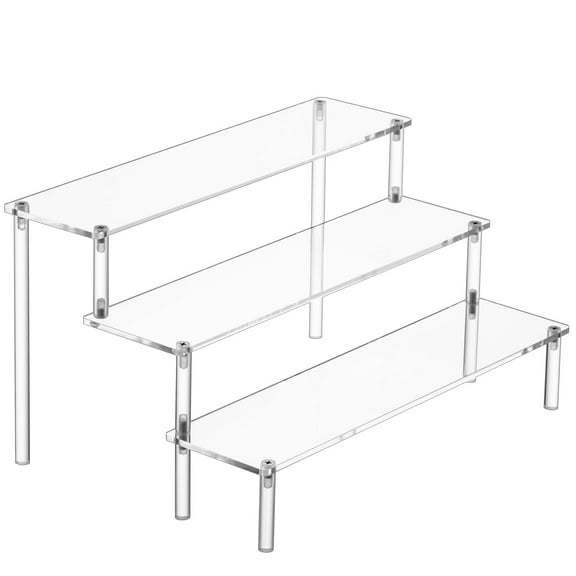 Acrylic Transparent Figurine Display Shelf Stepped Design Showcase Organizer for Collectibles Miniatures and Decorative Items