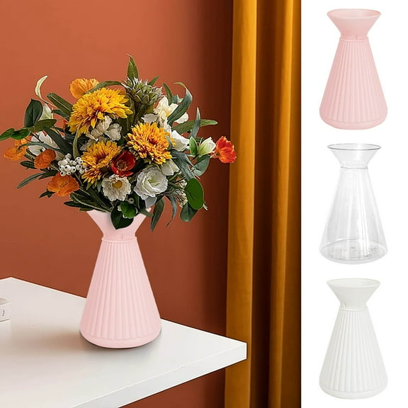 Acrylic Transparent Flower Vase | Clear Hand-Crafted Plastic Decorative Bottle | Watertight Lightweight Modern Design | 23 x 15 x 15 cm | Home Décor & Event Arrangement | Single Piece