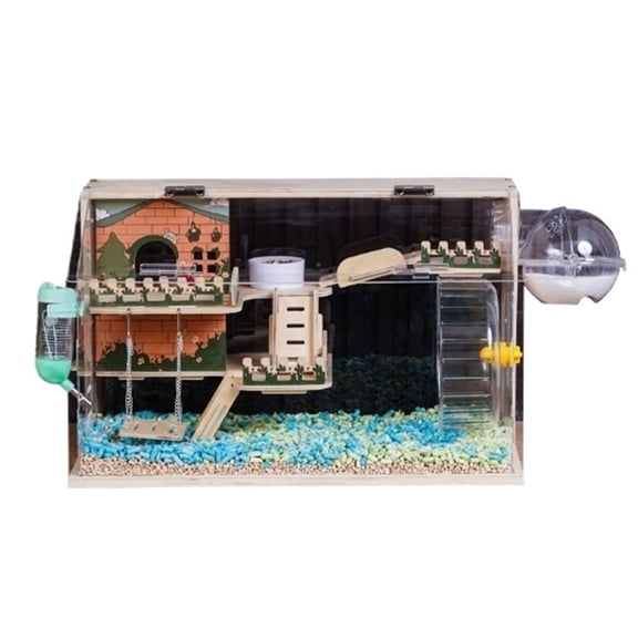 Acrylic Transparent Hamster Cage Spacious Villa for Golden Bear Small Pet