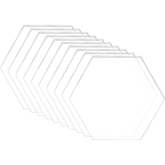 Acrylic Transparent Pressure Plate Hexagon Clear 81.5x70.8x2.7mm