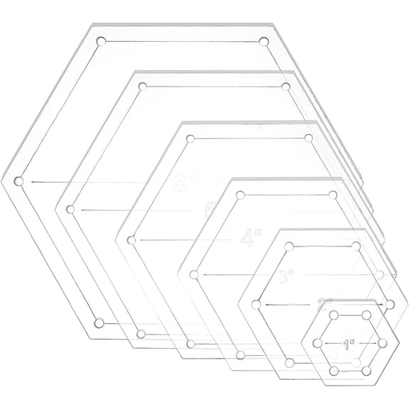 Acrylic Transparent Pressure Plate Quilting Template Clear 30x34.5x2.5mm Hole: 3mm 6pcs/set