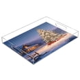 thumbnail image 1 of Acrylic Tray 15.7*11.8*1.9 Inch Transparent Tray Food Tray Tea Cup Tray Serving Trays Cosmetics Storage Kitchen Table Bathroom Sundry Storage Beautiful Christmas Night, 1 of 7
