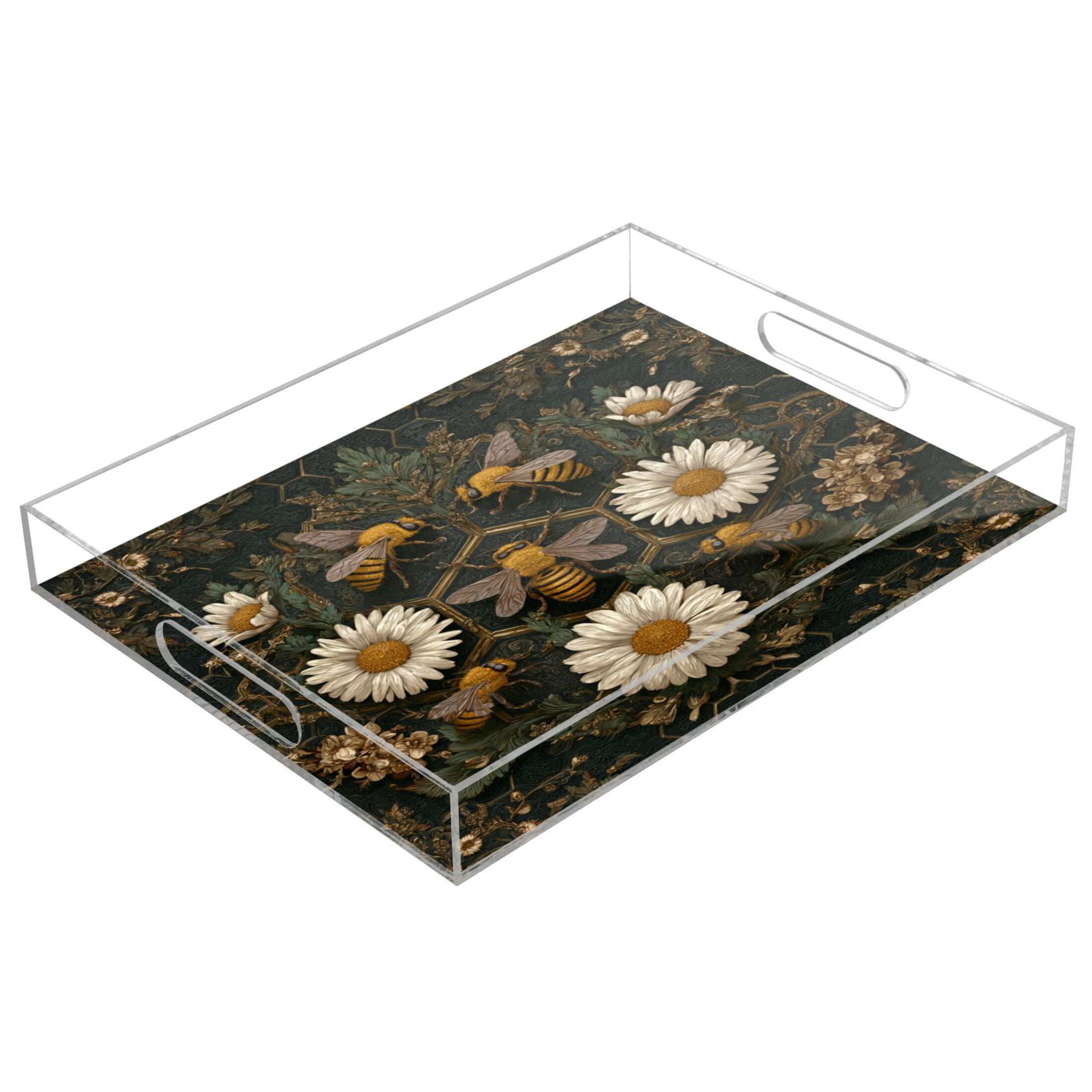 Translucent Tray Acrylic Tray 15.7*11.8*1.9 Inch Transparent Tray Food Tray Tea Cup Tray ...