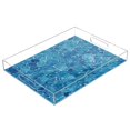 thumbnail image 1 of Acrylic Tray 15.7*11.8*1.9 Inch Transparent Tray Food Tray Tea Cup Tray Serving Trays Cosmetics Storage Kitchen Table Bathroom Sundry Storage Blue Corrugated Stone, 1 of 7