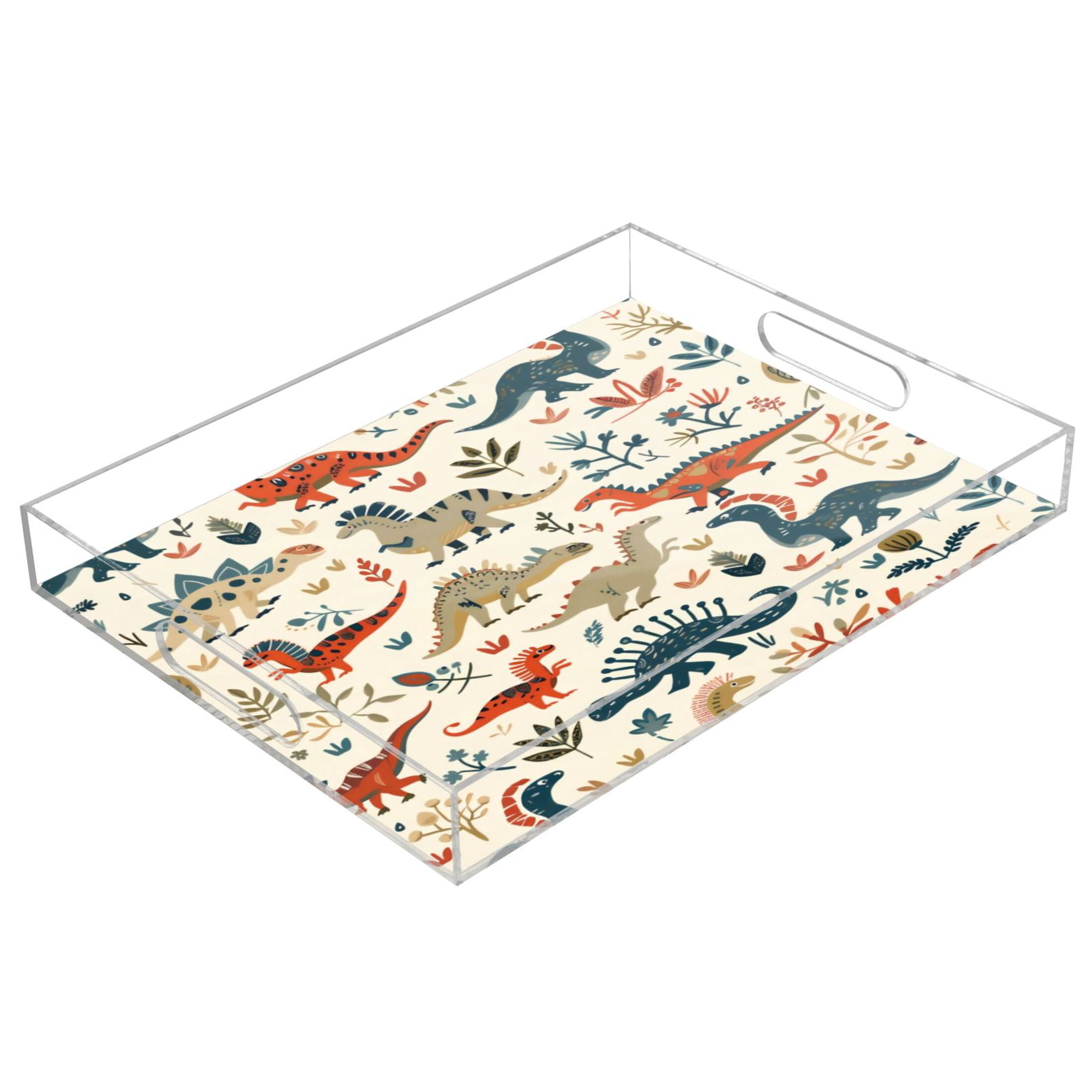 Translucent Tray Acrylic Tray 15.7*11.8*1.9 Inch Transparent Tray Food Tray Tea Cup Tray ...