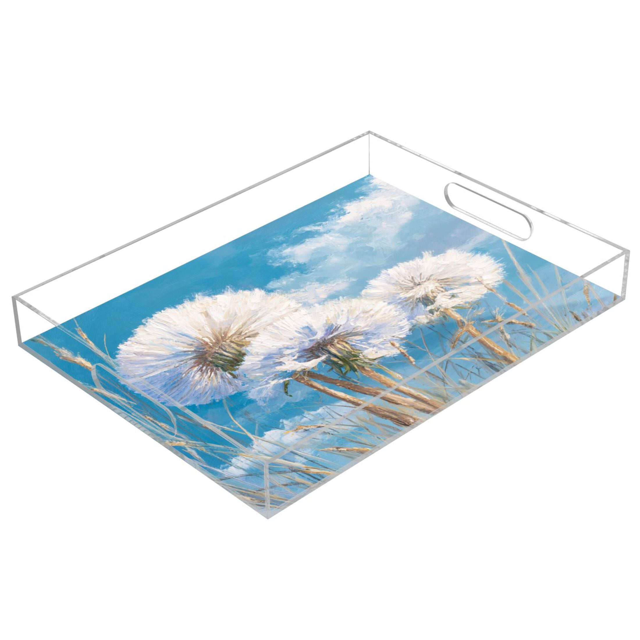 Translucent Tray Acrylic Tray 15.7*11.8*1.9 Inch Transparent Tray Food Tray Tea Cup Tray ...