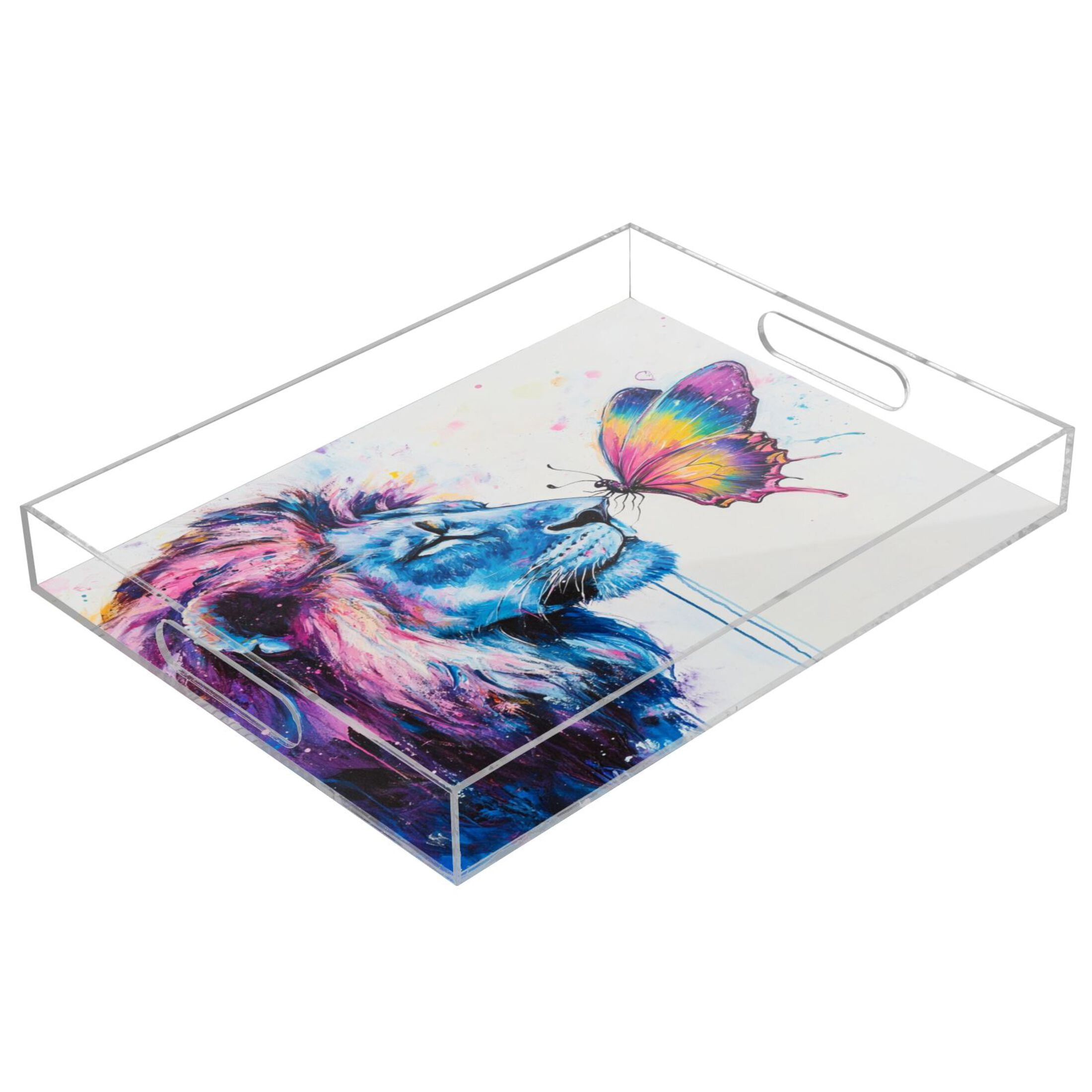 Translucent Tray Acrylic Tray 15.7*11.8*1.9 Inch Transparent Tray Food Tray Tea Cup Tray ...