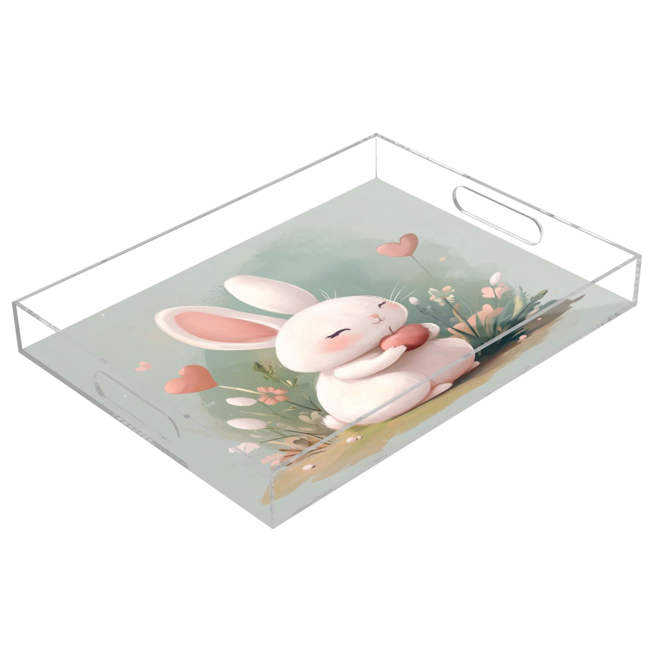 Translucent Tray Acrylic Tray 15.7*11.8*1.9 Inch Transparent Tray Food Tray Tea Cup Tray ...