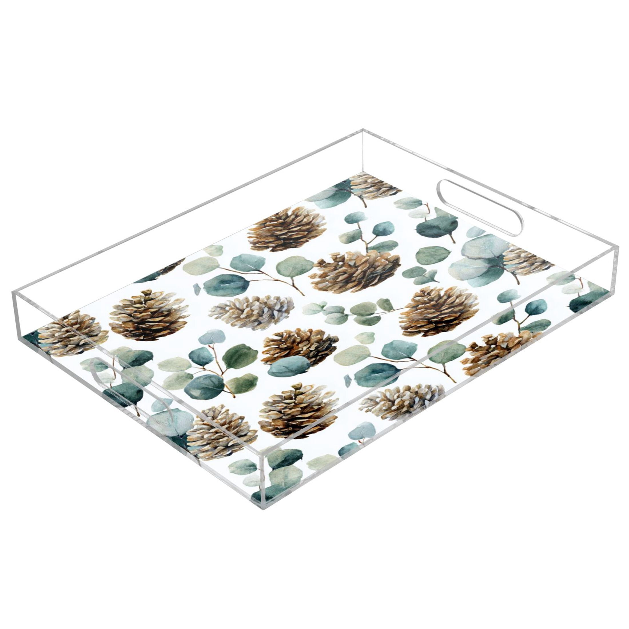 Translucent Tray Acrylic Tray 15.7*11.8*1.9 Inch Transparent Tray Food Tray Tea Cup Tray ...