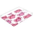 thumbnail image 1 of Acrylic Tray 15.7*11.8*1.9 Inch Transparent Tray Food Tray Tea Cup Tray Serving Trays Cosmetics Storage Kitchen Table Bathroom Sundry Storage Pink Heart Beautiful, 1 of 7