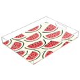 thumbnail image 1 of Acrylic Tray 15.7*11.8*1.9 Inch Transparent Tray Food Tray Tea Cup Tray Serving Trays Cosmetics Storage Kitchen Table Bathroom Sundry Storage Seeded Watermelon, 1 of 7