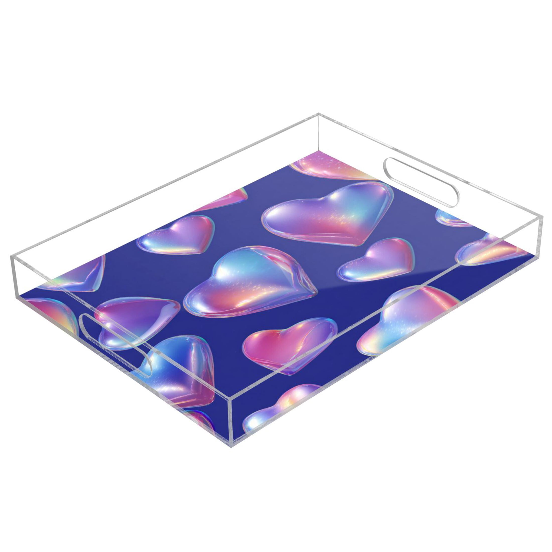 Acrylic Tray Clear Serving Tray Rectangle Decorative Tray with Cut ...