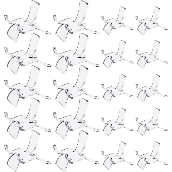 Acrylic Triangle Display Holder, 20 Pcs Crystal Display Stand for Stones Clear Plastic Display Easel Stands for Rock Mineral Agate Fossil Coral Geodes Small Collectibles, 2 Sizes