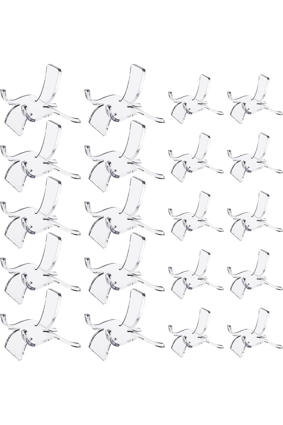 Acrylic Triangle Display Holder, 20 Pcs Crystal Display Stand for Stones Clear Plastic Display Easel Stands for Rock Mineral Agate Fossil Coral Geodes Small Collectibles, 2 Sizes