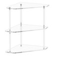 thumbnail image 1 of Acrylic Triangle End Table - 3 Tier Corner Side Table - Small Corner Table for Living Room, Bedroom, Bathroom, 1 of 8