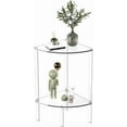 thumbnail image 1 of Acrylic Triangle End Table - 3 Tier Corner Side Table - Small Corner Table for Living Room, Bedroom, Bathroom, 1 of 10