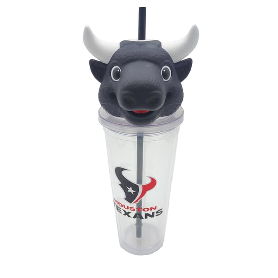 NFL Houston Texans Acrylic Tumbler with Team Color Straw and Team Mascot Lid Enclosure