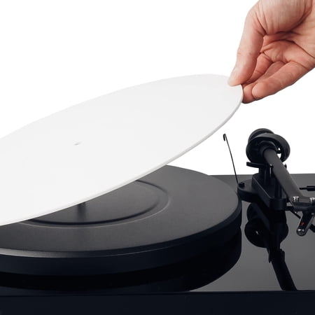 Acrylic Turntable Mat - White - Enjoy Richest Tones, Crispest Sonic Clarity, Tightest Bass - 11.75” Anti-Static Platter Slipmat w/Label Recess - Standard Vinyl LP Record Platters