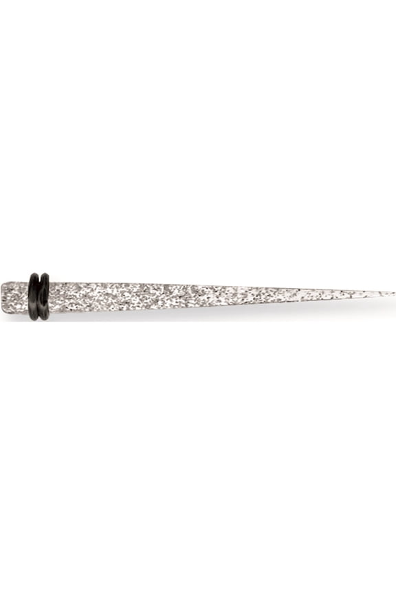 Acrylic UV Heavy Glitter Expander Spike w 2 O-Rings 6G (4.1mm) 50mm Long Ex Non Metal