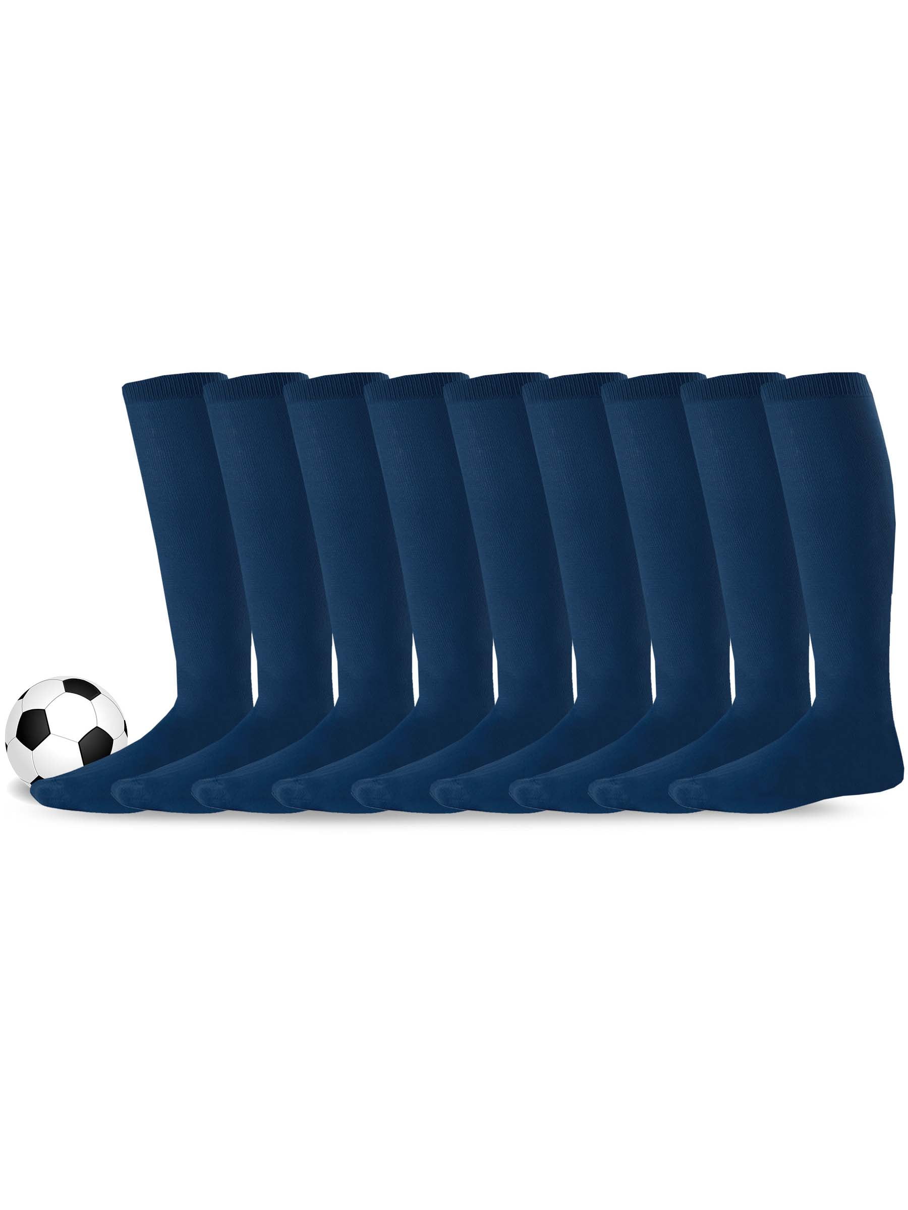 Acrylic Unisex Soccer Sports Team Cushion Socks 9 Pack (Youth (5-7), Navy)