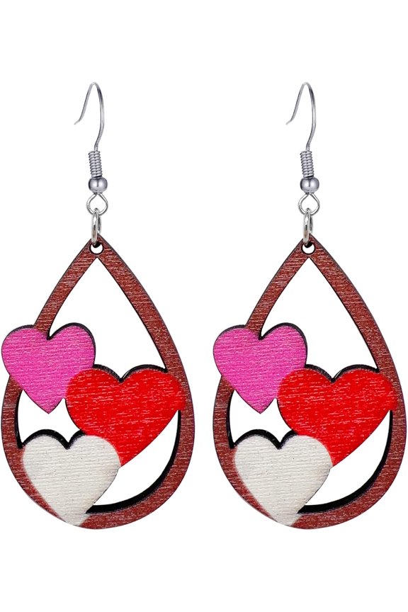 Acrylic Valentine's Day Cute Heart Shaped Earrings Creative Love Heart Shaped Earrings Pink Love Valentine's Day Jewelry Women's Charm Gift