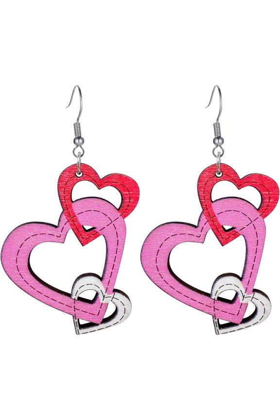 Acrylic Valentine's Day Cute Heart Shaped Earrings Creative Love Heart Shaped Earrings Pink Love Valentine's Day Jewelry Women's Charm Gift