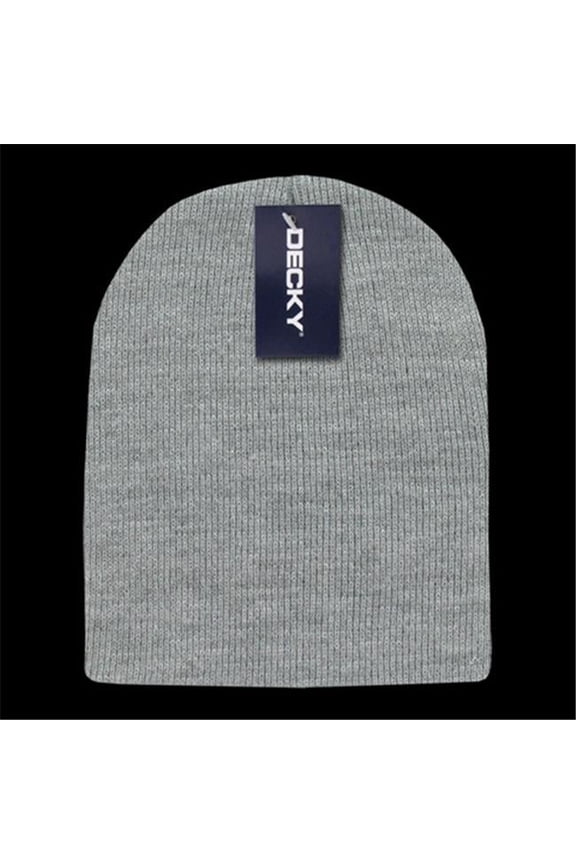Acrylic Valpak Short Beanie- Heather Grey