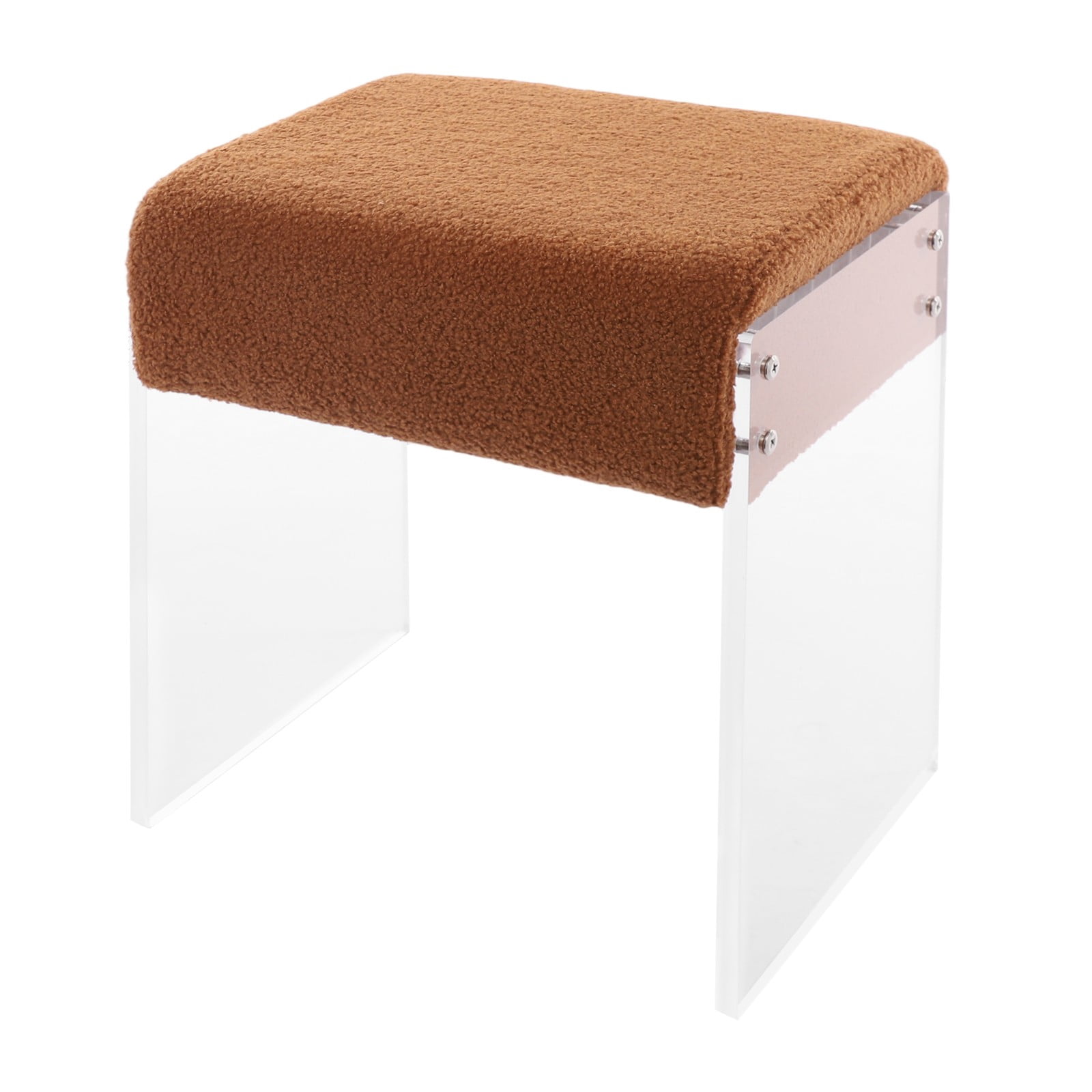 Acrylic Vanity Stool Chair, Stackable Makeup Stool, Soft Wool Fabric
