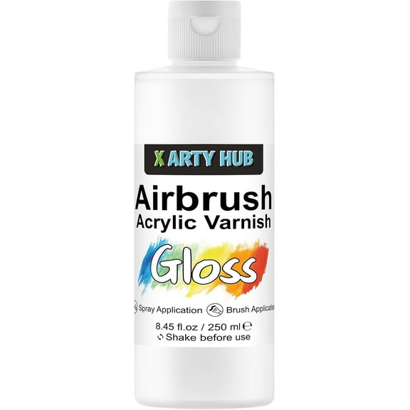 Acrylic Varnish High Gloss, 8.45 fl oz (250 ml)  Brushable & Airbrushable Clear Coat, Anti-Yellowing/Fading/Cracking Acrylic Paint Sealer, Waterproof for Indoor & Outdoor Use