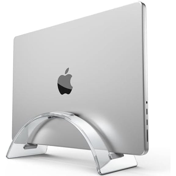 Acrylic Vertical Laptop Stand for Desk,Acrylic Invisible Desktop Notebook Dock,Vertical Laptop Holder Space-Saving Organizer for All MacBook, Surface, Samsung, HP, Dell