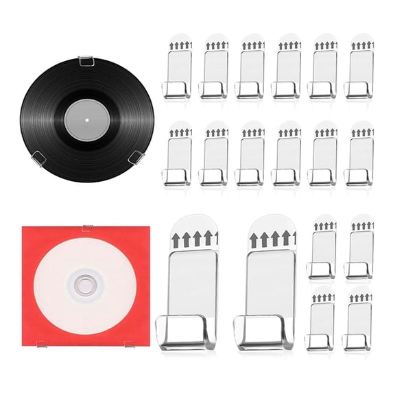 Acrylic Vinyl Record Hanging Rack Wall Mounted 18pc SelfAdhesive Vinyl ...