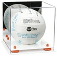 thumbnail image 1 of Acrylic Volleyball Display Case with Mirror, Orange Risers and White Base (A027-OR), 1 of 2