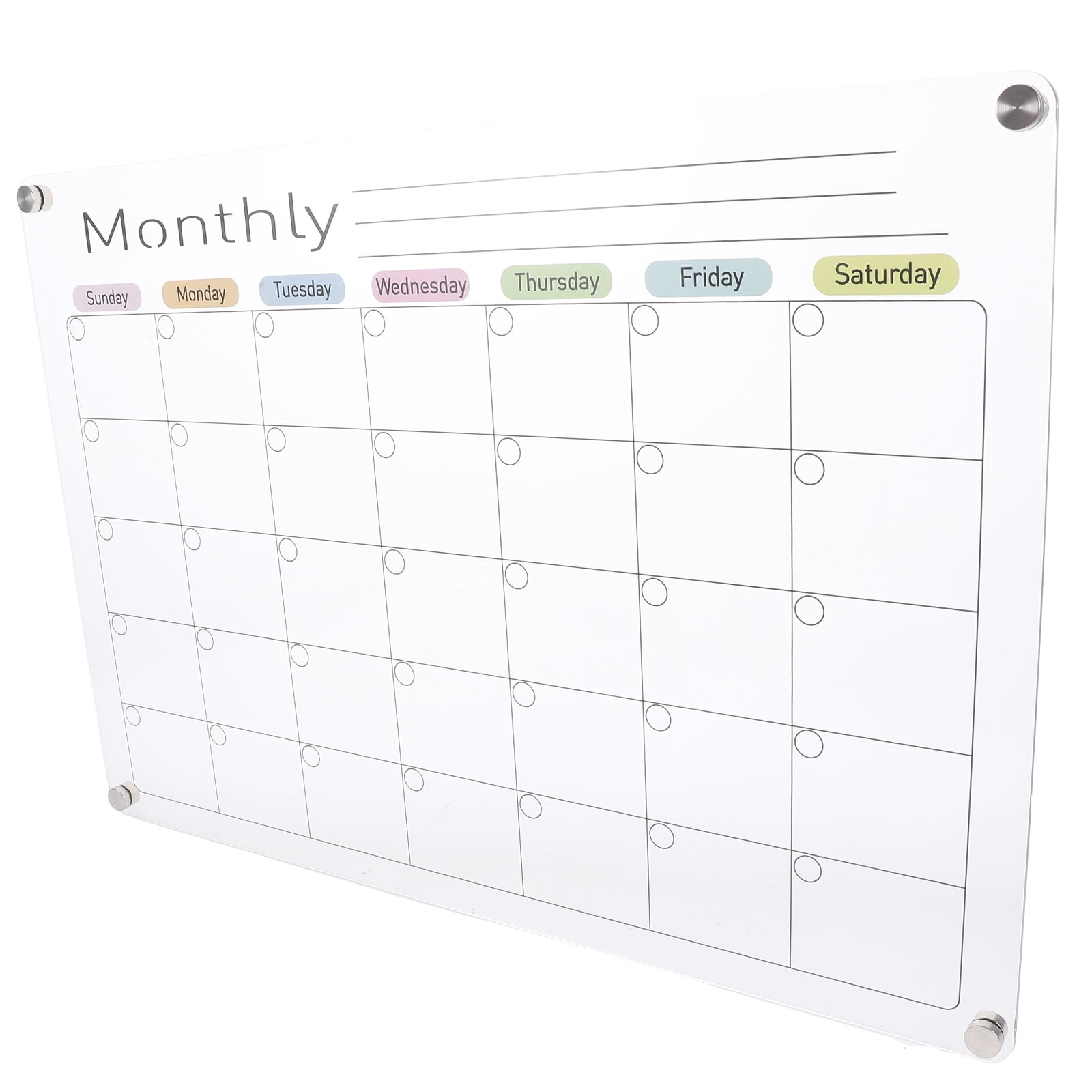 Acrylic Wall Calendar Board Erasable Message Refrigerator Note Display