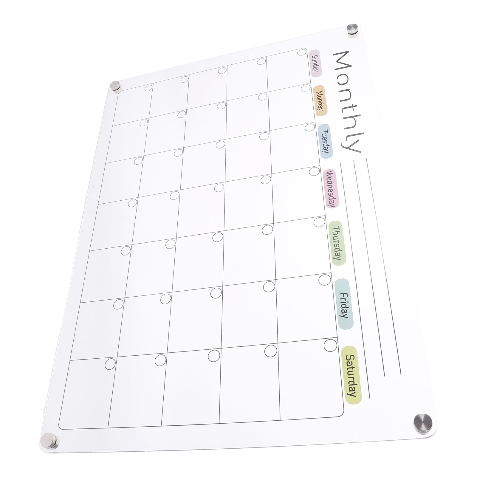 Acrylic Wall Calendar Board Erasable Message Refrigerator Note Display
